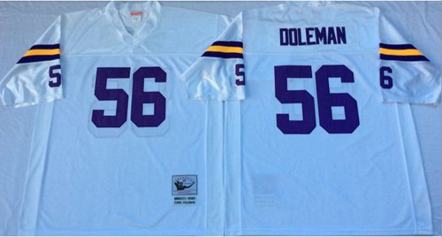 Mitchell And Ness Vikings #56 Chris Doleman White Throwback Stitched NFL Jersey - Click Image to Close